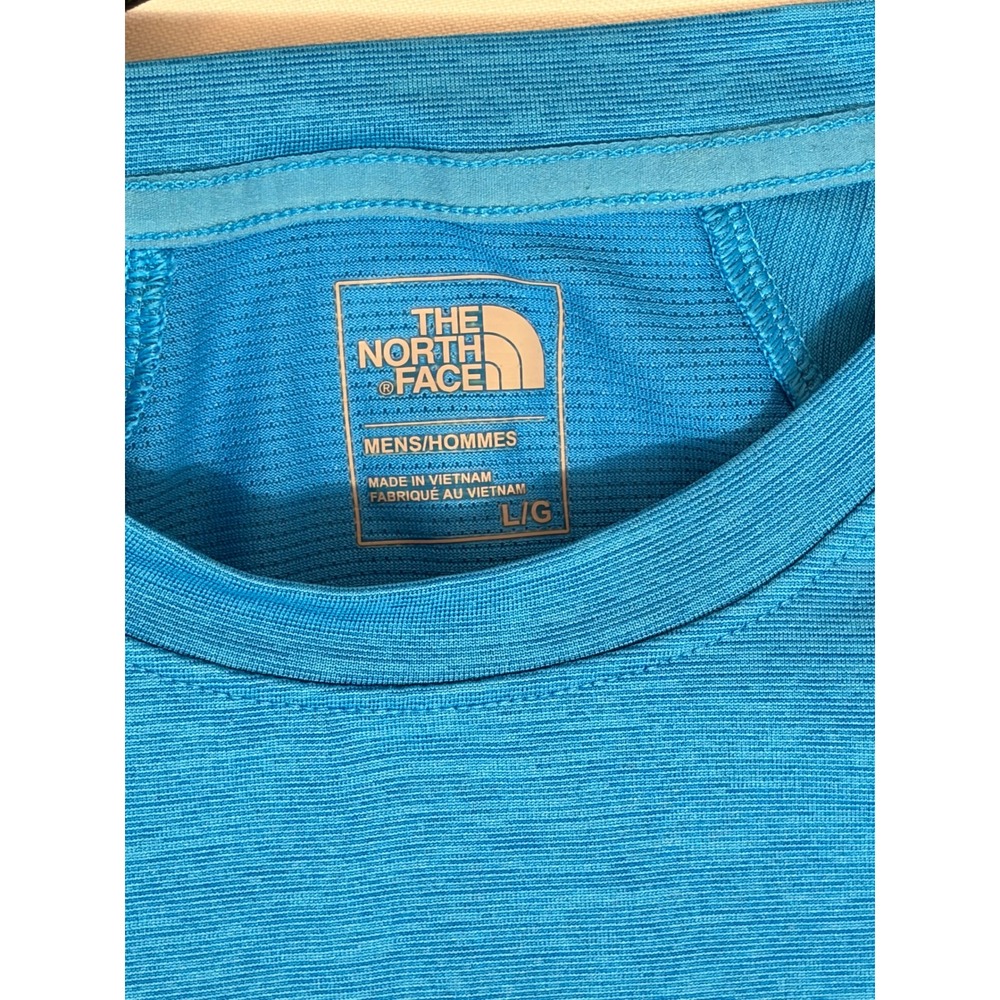 The North Face Mens FlashDry Blue Heather Performance T-Shirt Large L Active